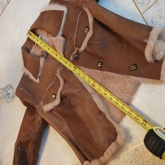 Womens "cache"vintage Leather patch & rabbit fur jacket,NEW, beautiful peice,XS - Picture 16 of 16